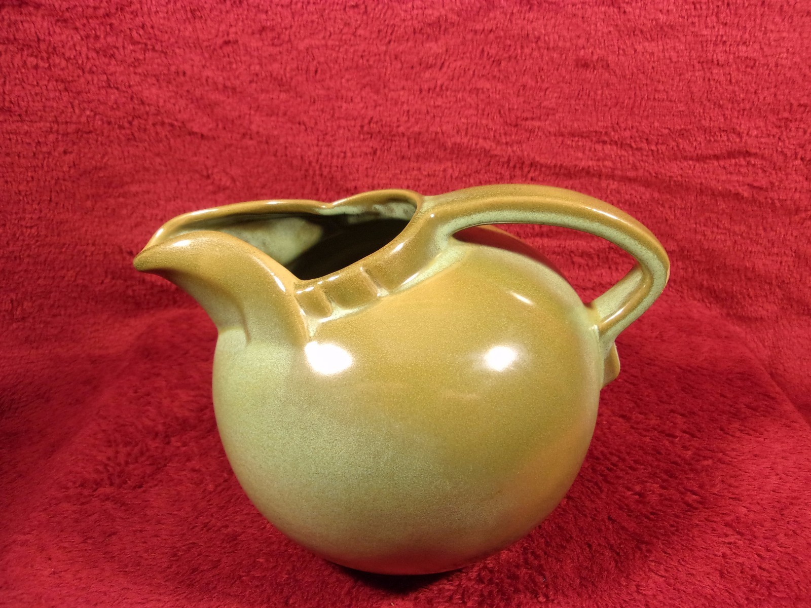 Vintage Frankoma  Pottery #87 Pitcher, Ada Clay, Very Old,  Praire Green