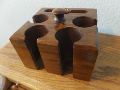 Vintage Drueke 502 Wood (Walnut?) Poker Chip Holder - empty