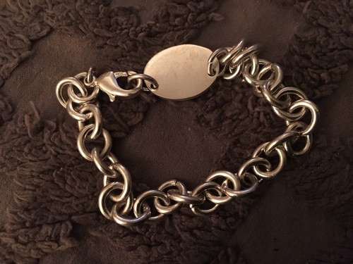 Tiffany & Co. .925 Silver Return to Tiffany Oval Tag Bracelet 9.5 Inches