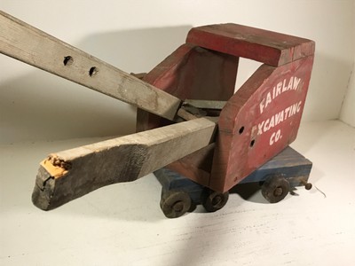 Vintage LARGE primative WOOD farm crane machine ADVERTISING vintage