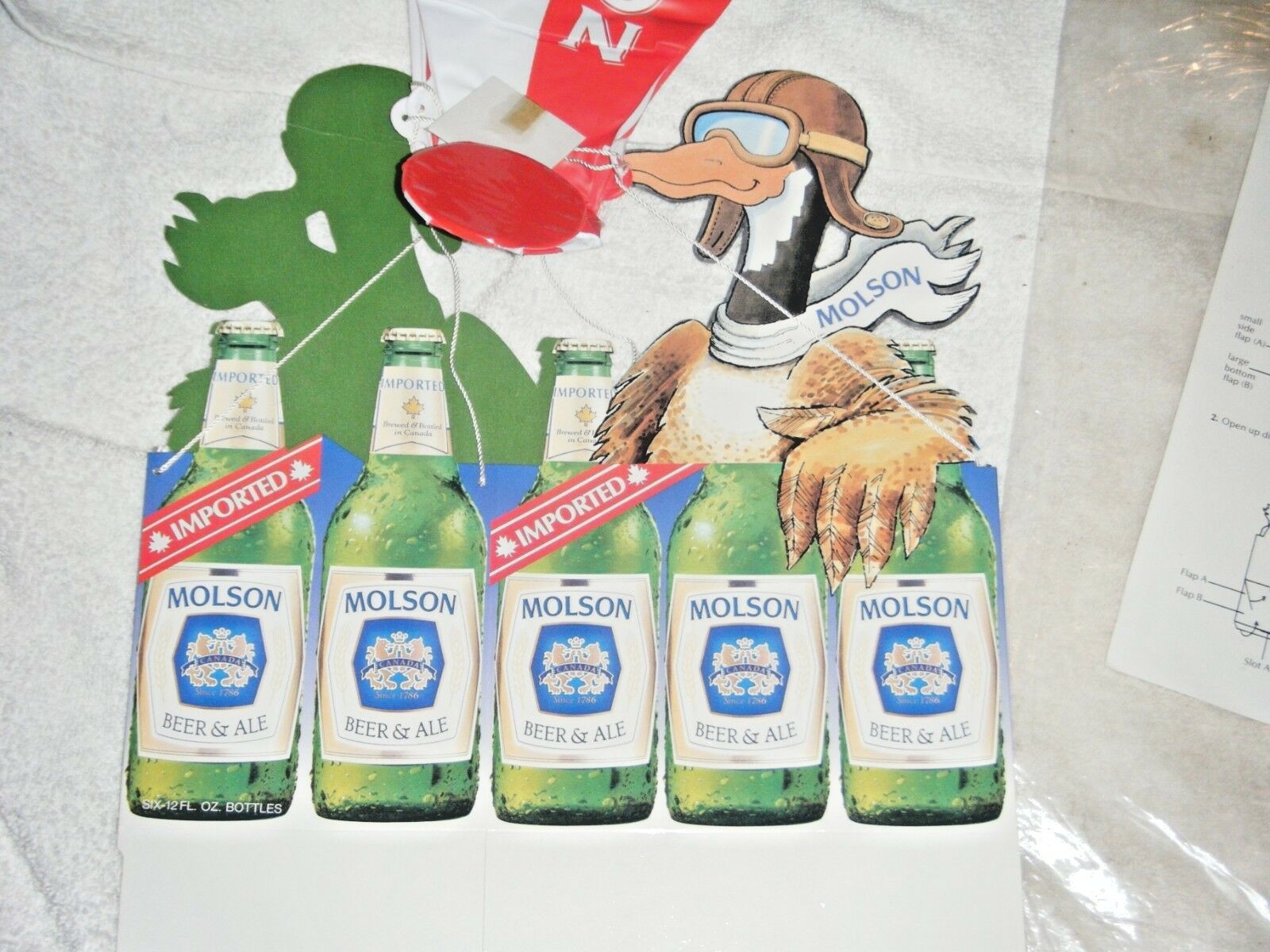Molson Beer and Ale hanging sign/mobile Inflatable Balloon ducks 1980's gondola