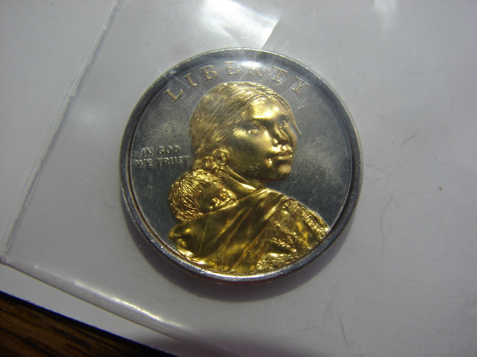 RARE!!!LOT OF 2 SIL.& GOLD PLATED SACA. DOLLARS 2001-P,2011-D MAKE OFFER!!!