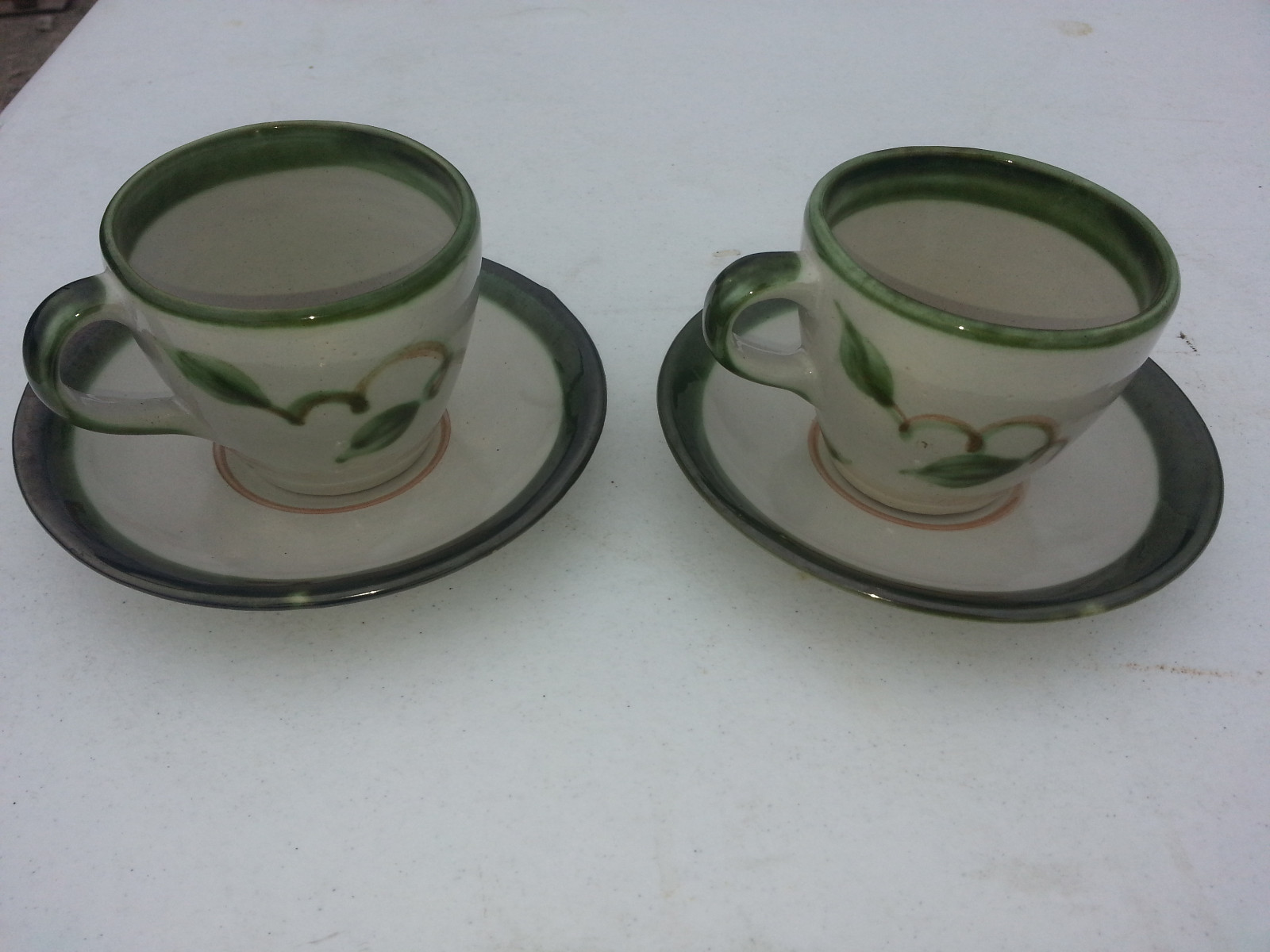 John B Taylor Louisville Stoneware Ceramics Harvest 2 Cup and Saucer Sets
