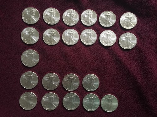 Lot Of 22 American Silver Eagle 1 Oz Coins 2011-2014