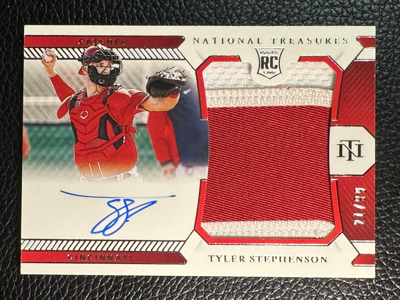 2021 National Treasures RPA #209 Tyler Stephenson 21/99 Auto Patch RC Rookie