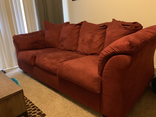 Darcy Contemporary Red Full Sleeper Sofa -  good condition
