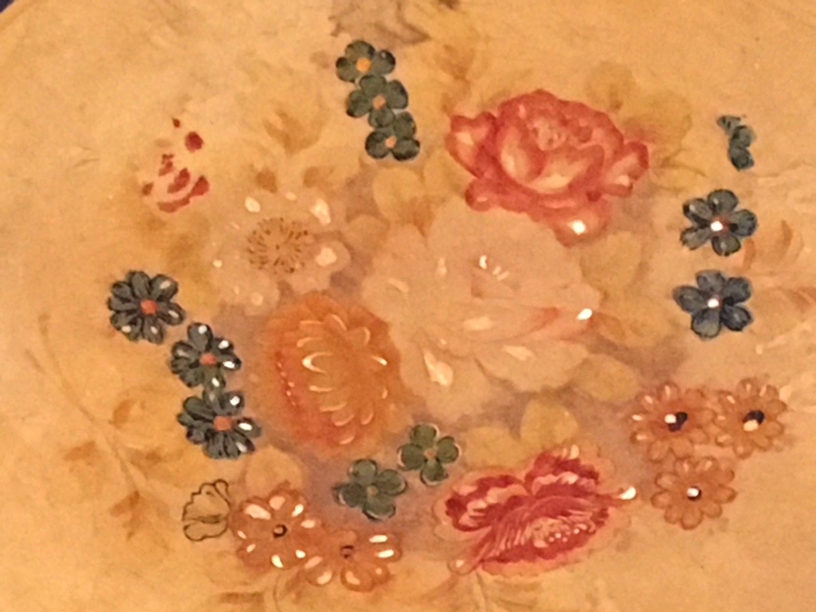 VINTAGE PAPER MACHE HAND PAINTED FLORAL 14