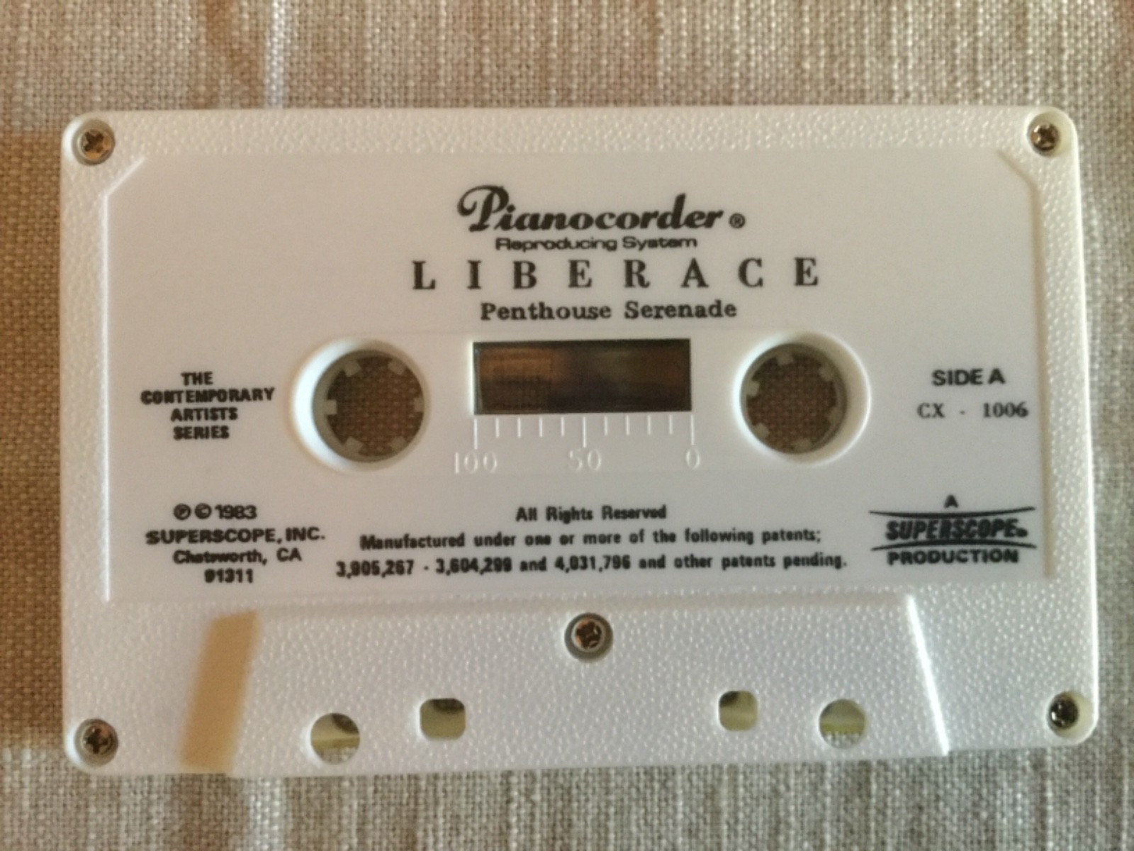 Pianocorder Reproducing System - LIBERACE PENTHOUSE SERENADE - Casette Tape