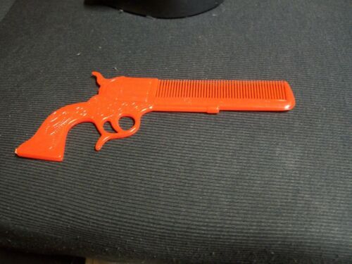 Vintage Red Plastic Hair Comb Gun WESTERN Pistol - NOS