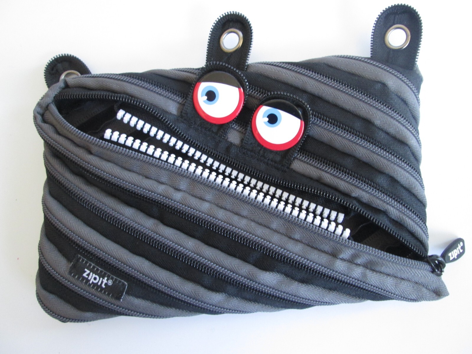 ZIPIT 3-Ring Pouch Pencil Case Bag Art Supplies Black Gray School G ZIPIT 3-Ring Pouch Pencil Case Bag Art Supplies Black Gray School G