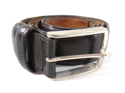Dania for Andrews Milano Brown Distressed Leather Belt Mens 42 Silver Buckle