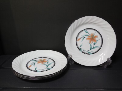Set of 4 CORNING CORELLE TIGER LILY 7 1/4'' Salad Plates (B060)