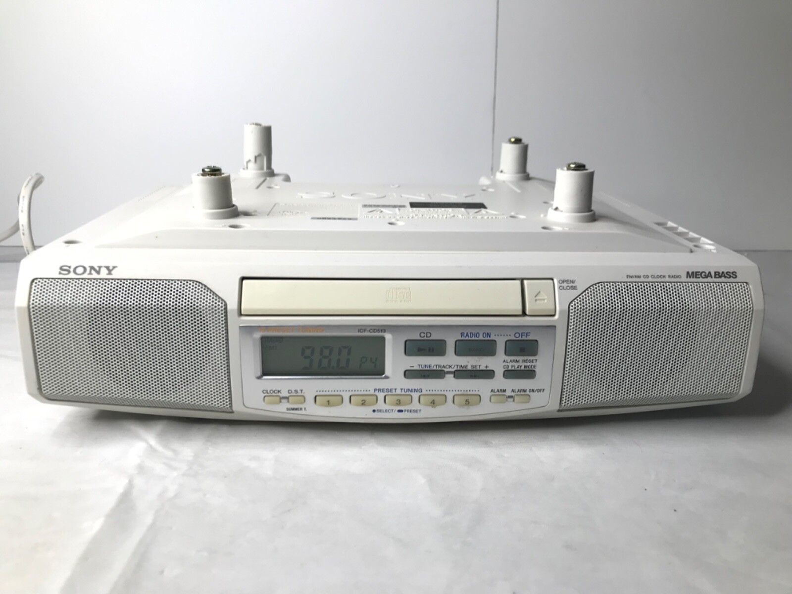 Sony ICFCD513 Under Counter Clock Radio AM/FM CD Mega Bass
