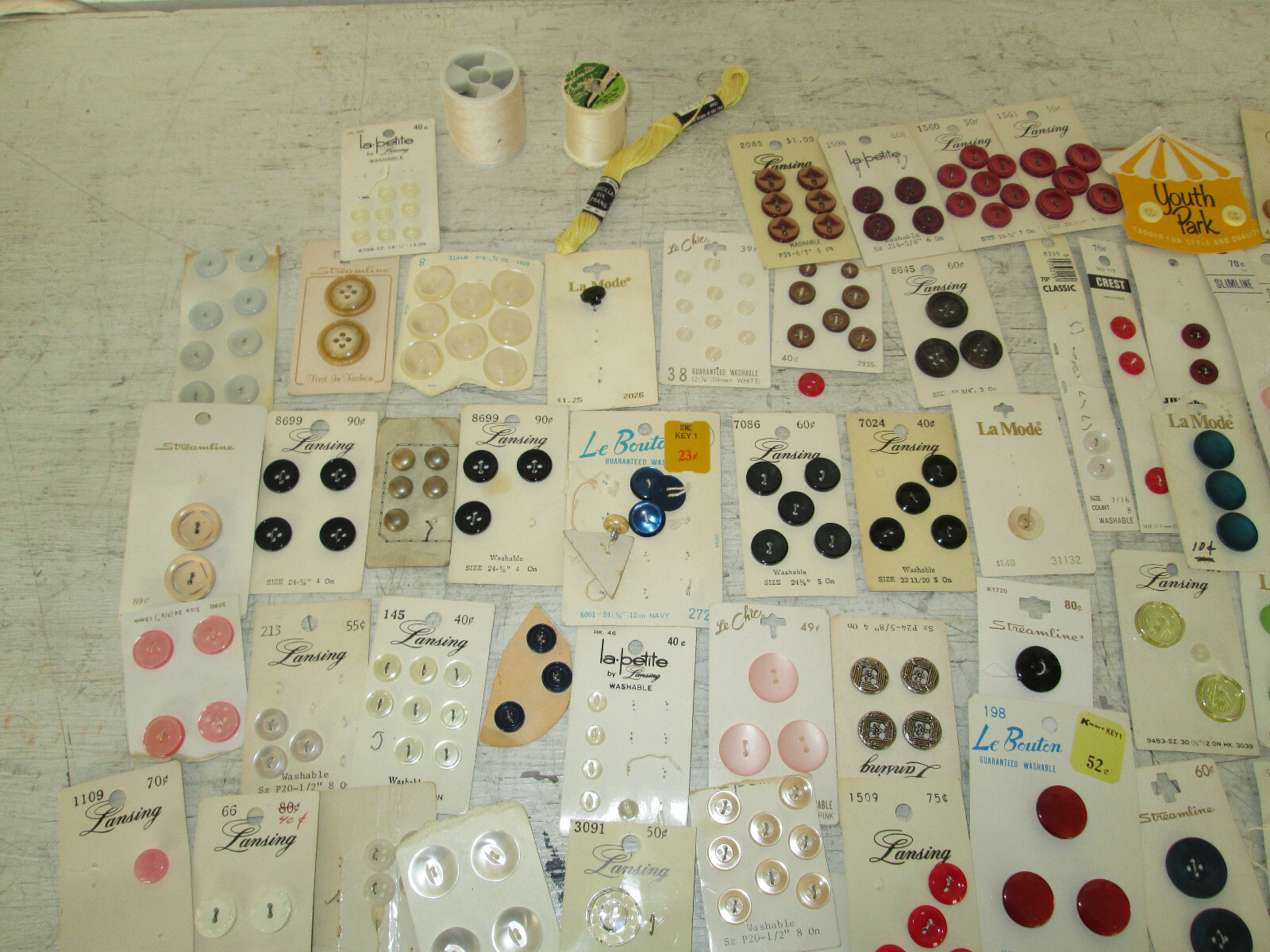 Vintage Lot of 100+ Buttons, Asst. Sizes & Colors