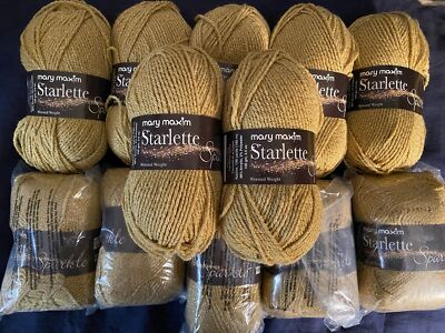 Lot Twelve Mary Maxim Starlette Sparkle Yarn 100g 196yd 98%Acrylic 2%Polyester