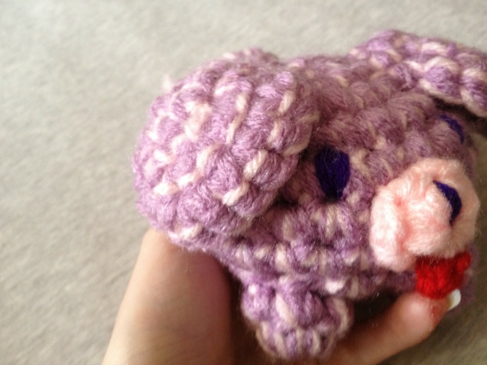 Handmade Pink/Purple Crochet Puppy Chibi Baby