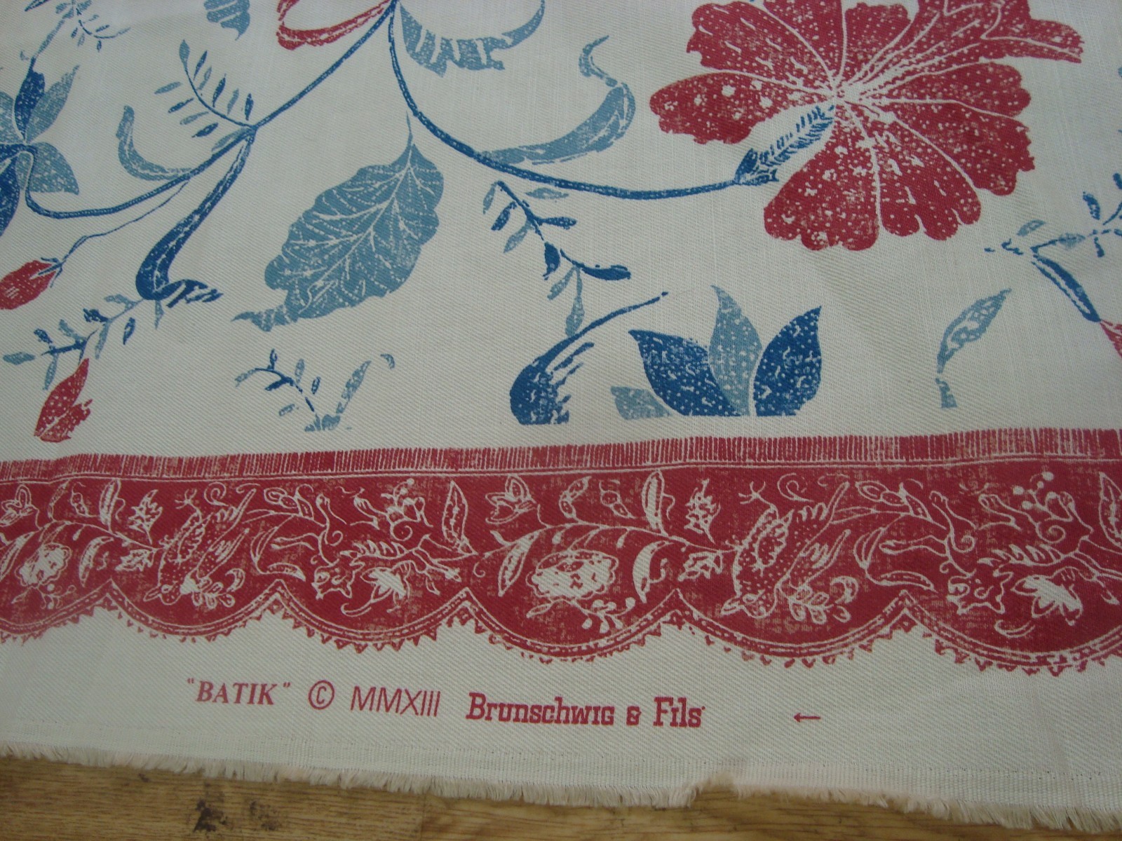 2 Remnants BRUNSCHWIG FILS BATIK Document BIRDS DRAPERY FABRIC 18