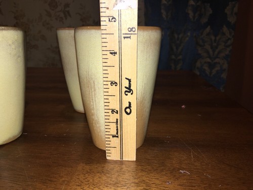 Frankoma Pottery Set Of 4 Plainsman - 5L DESERT GOLD TUMBLERS / Glasses EC