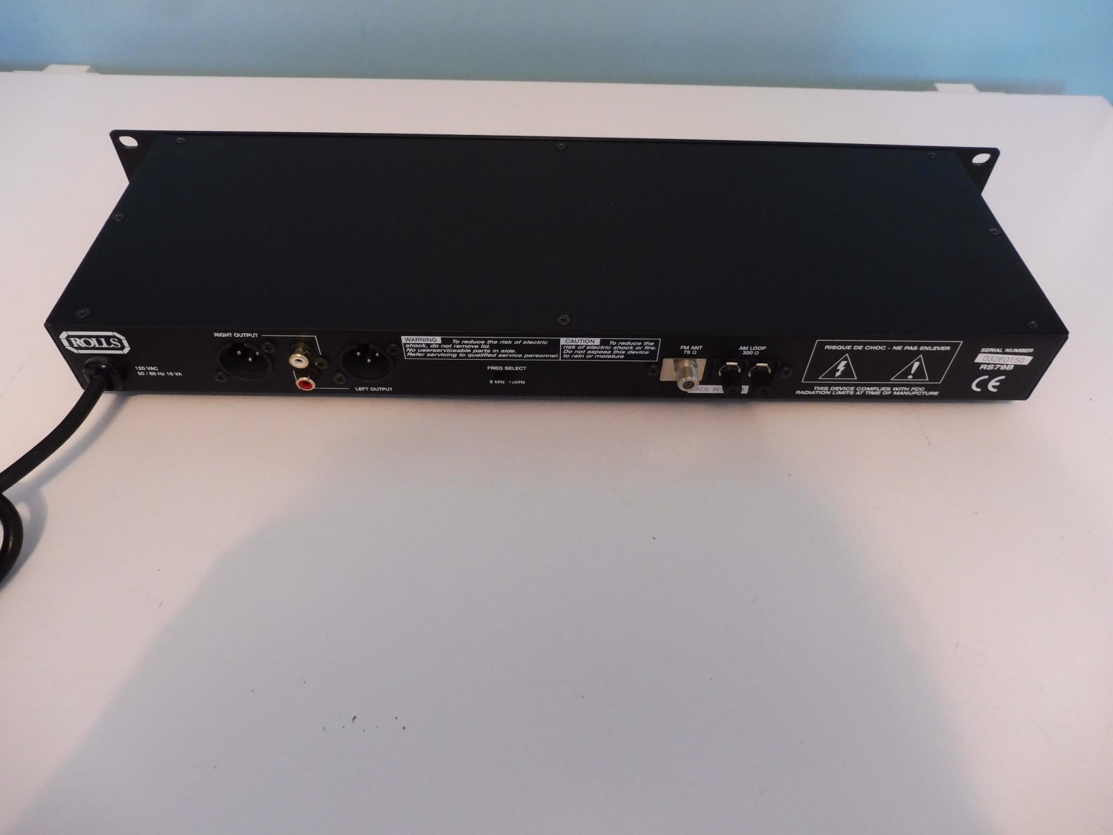 ROLLS RS 79B RACK MOUNT + XLR OUT TUNER WITH REMOTE AND MANUAL MINT