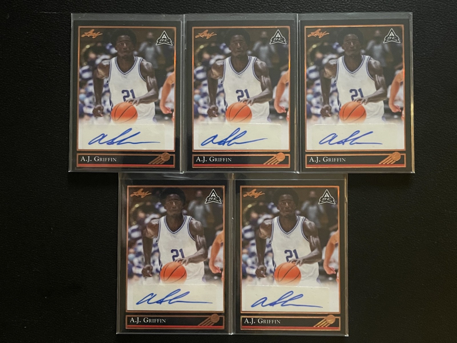 2022 Leaf Copper Black Border A.J. Griffin Auto Autograph RC Rookie Lot Of 5 #11