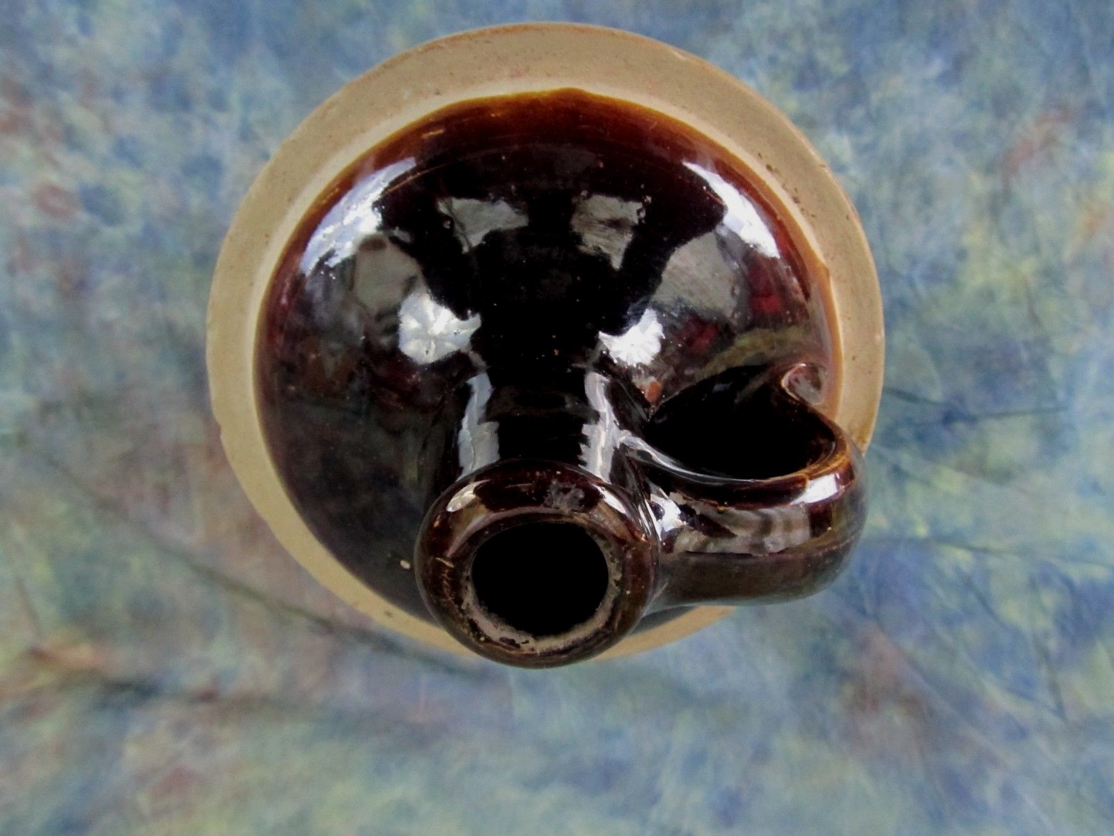 Vintage Stoneware Whiskey Jug Gallon Crock Brown/Tan