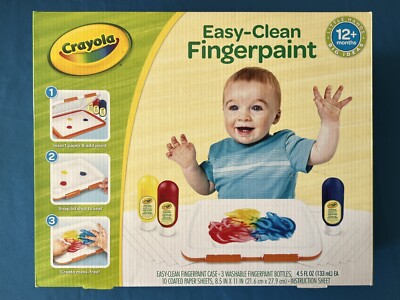 Crayola Easy Clean Washable Finger Paint Station No Mess 12 MOS+ Great Gift Idea