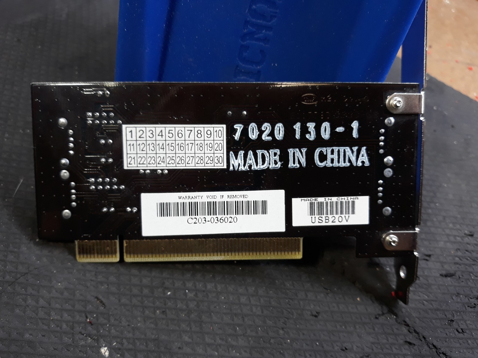 Soyo SY-USB20V USB 2.0 PCI Card  C203-063020 with 4 port header