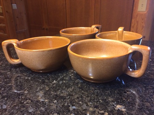 Set Of Four Frankoma Soup/Chili Bowls Plainsman Brown #4SC