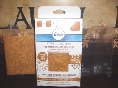 3 Febreze Scented Shade refills ASIAN WOODS fits Flameless Luminaire Luminary 