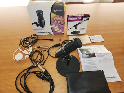 Audio Technica AT2020 Condenser Microphone with Griffin iMic interface + EXTRAS