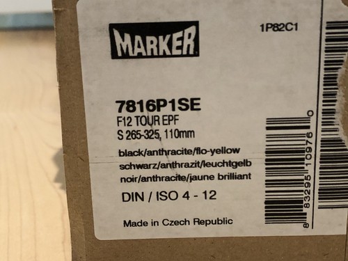 Marker Tour F12 EPF Alpine Touring Ski Bindings Small (265-325mm) 110 Brakes NEW