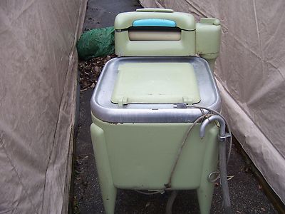 MAYTAG E2LS VERY RARE GREEN VINTAGE WRINGER WASHER WASHING MACHINE