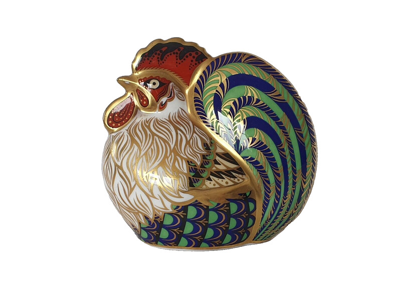 Presse Papier Royal Crown Derby Farmyard Cockerel Edition Limitee 2003-NÂ° 2784