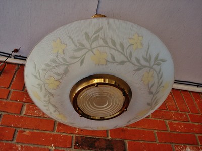 Salvaged 50's VTG Mid Century Retro LIGHTOLIER - DINELIER Ceiling Light Fixture