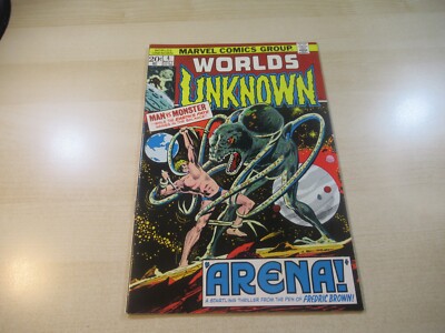 WORLDS UNKNOWN #4 MARVEL BRONZE SCI FI MAN VS MONSTER ARENA! HIGH GRADE BEAUTY