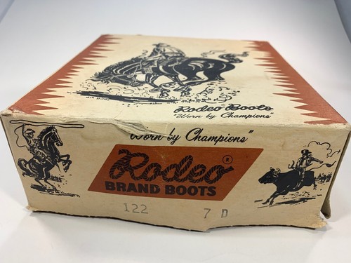 Vintage 1950s Child's Western Rodeo Brand Cowboy Boots w Orig Box NOS New Size 7