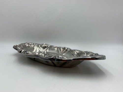 ANTIQUE ART NOUVEAU QUADRUPLE PLATE SILVERPLATE BOAT DISH TRAY