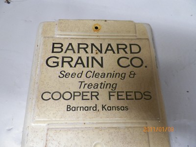 Old Metal Thermometer Cooper Feeds Barnard Kansas Grain Co.