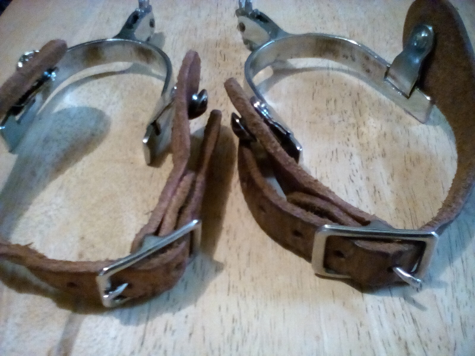 vintage pair of spurs with adjustable leather buckels for boy or girl,cowboys