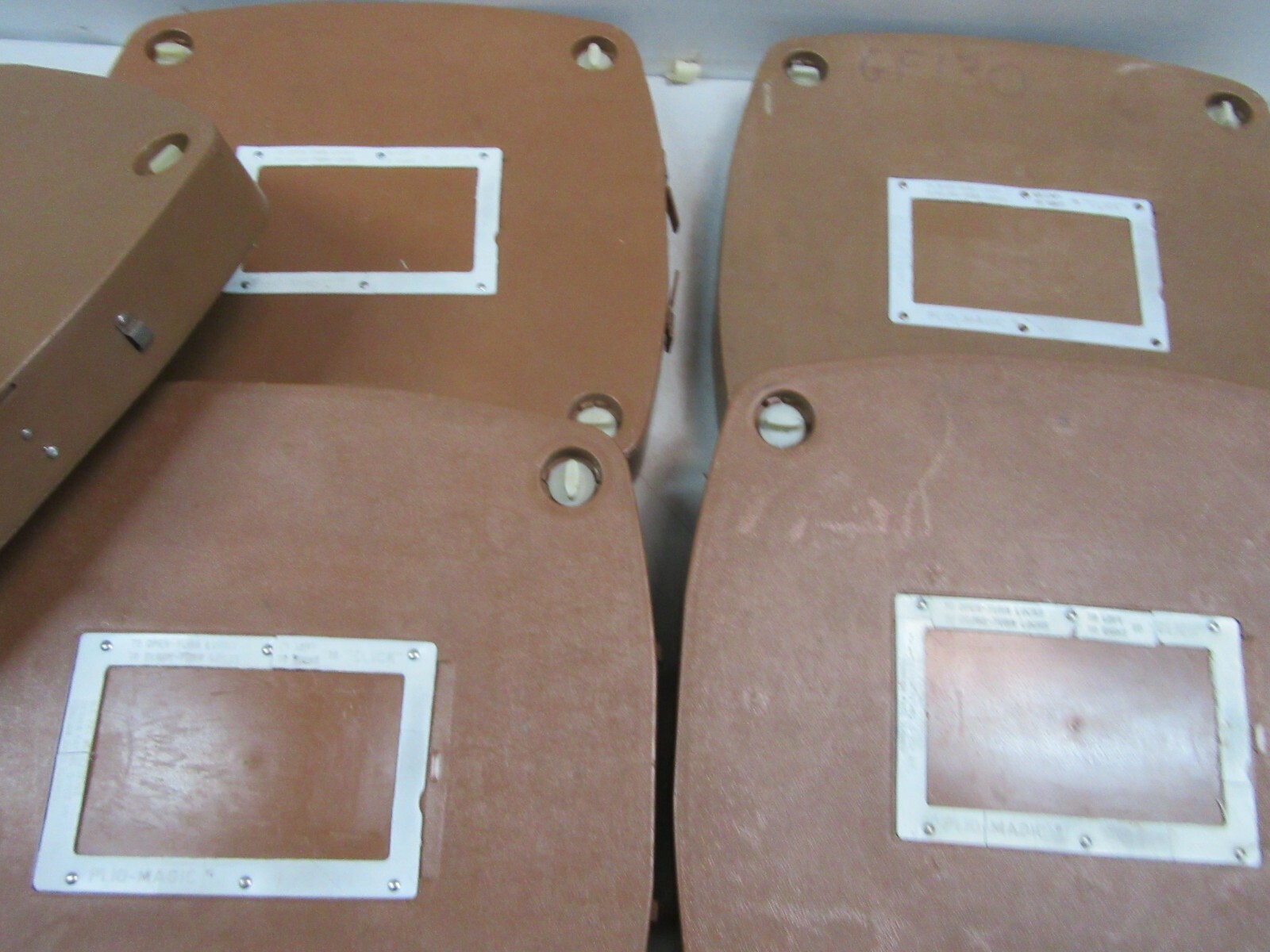 16MM lot of 5-- plastic film storage cases.  Broken handles.