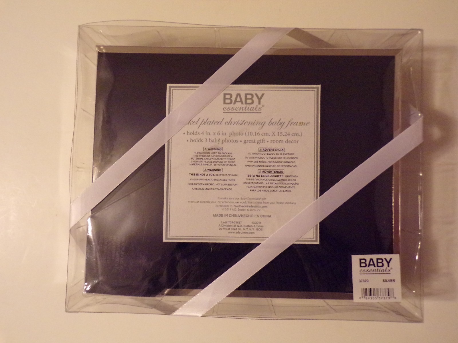Baby Essentials Nickel Plated Baby Frame Bless This Child 4x6 and two 2x2.5 NEW