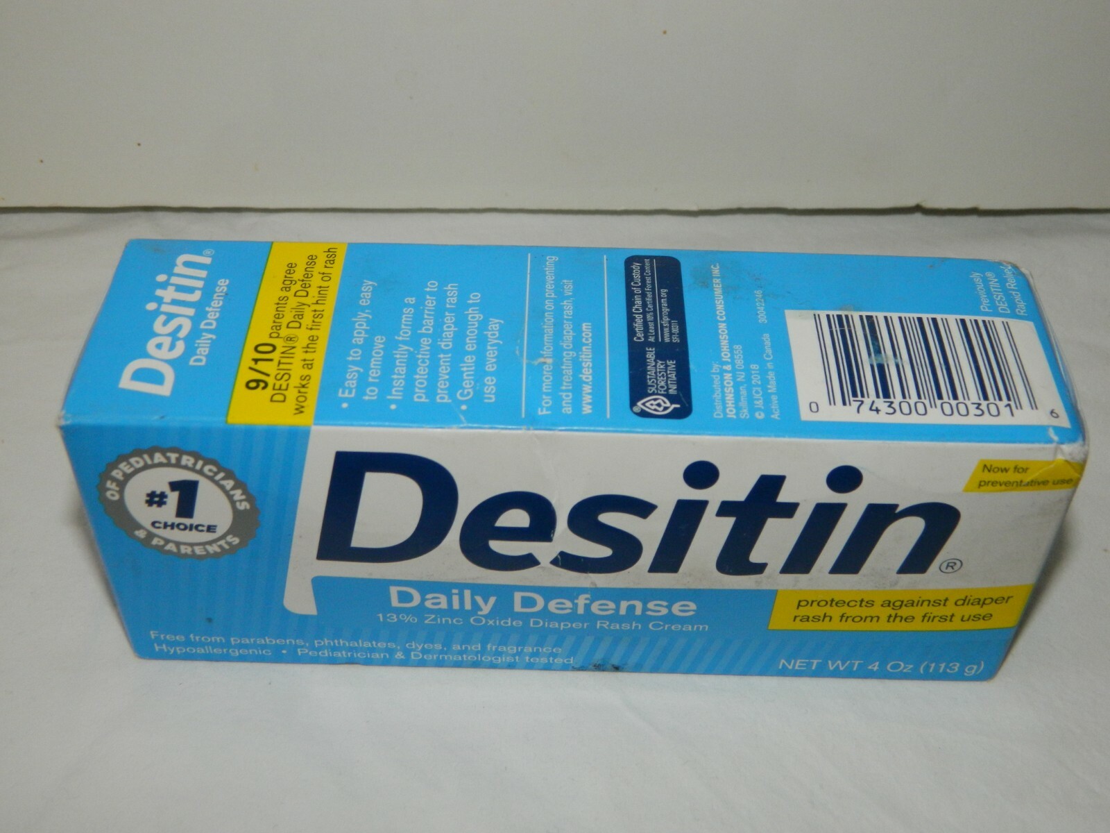 Desitin Daily Defense Diaper Rash Cream Ointment - 4 oz 113 g (13 % Zinc Oxide)
