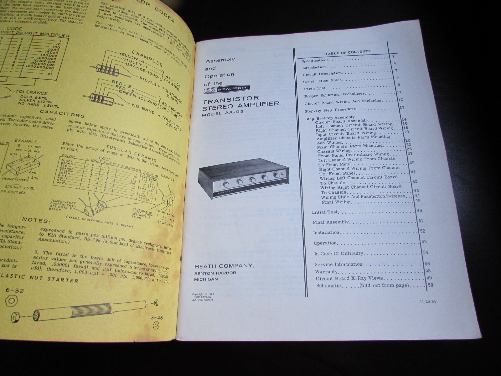 Heathkit Assembly Manual Transistor Stereo Amplifier Model AA-22