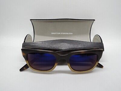 NEW BARTON PERREIRA Japan STAX Squared Tortoise Zeiss Blue Mirror A/R Sunglasses