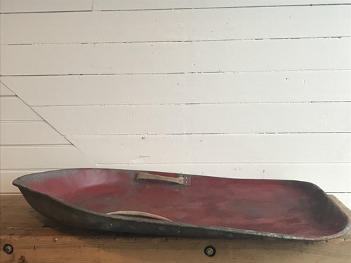 Vintage Galvanized Metal Sled Unique Snow Winter
