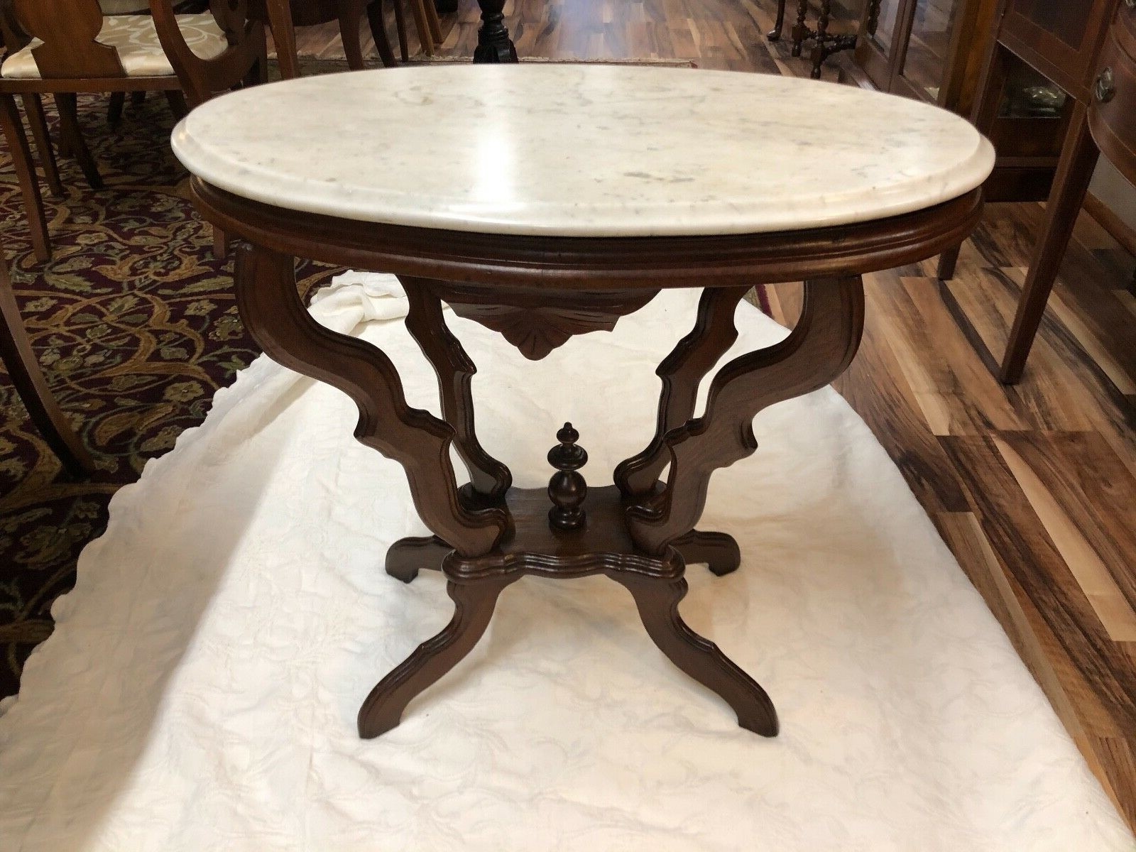 Outstanding  Antique Victorian Marble Top Side Table