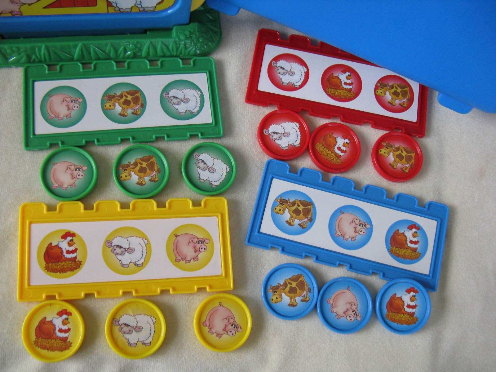 Vintage Fisher Price Barnyard Bingo Game in Blue Hard Case *Great for Autism*