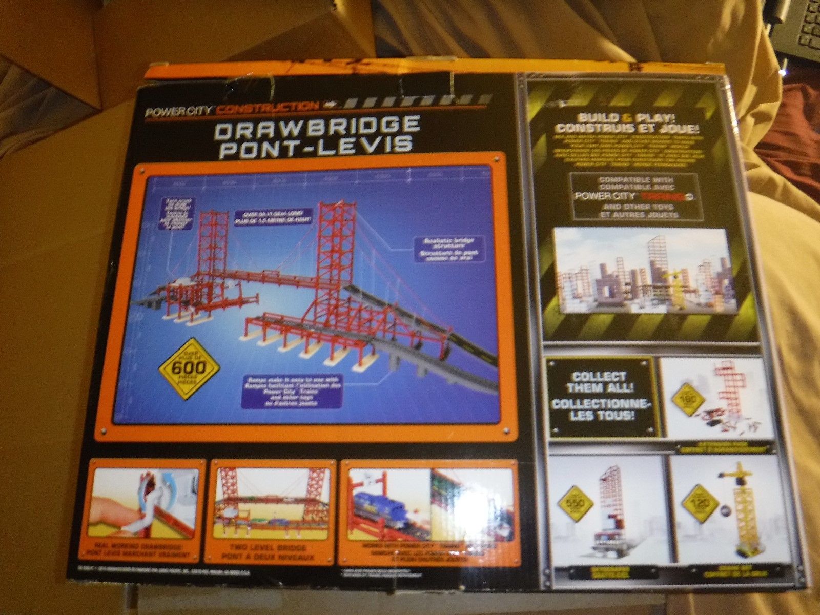 POWER CITY CONSTRUCTION DRAWBRIDGE 2014 OVER 5 FEET LONG 605 PIECES NIB