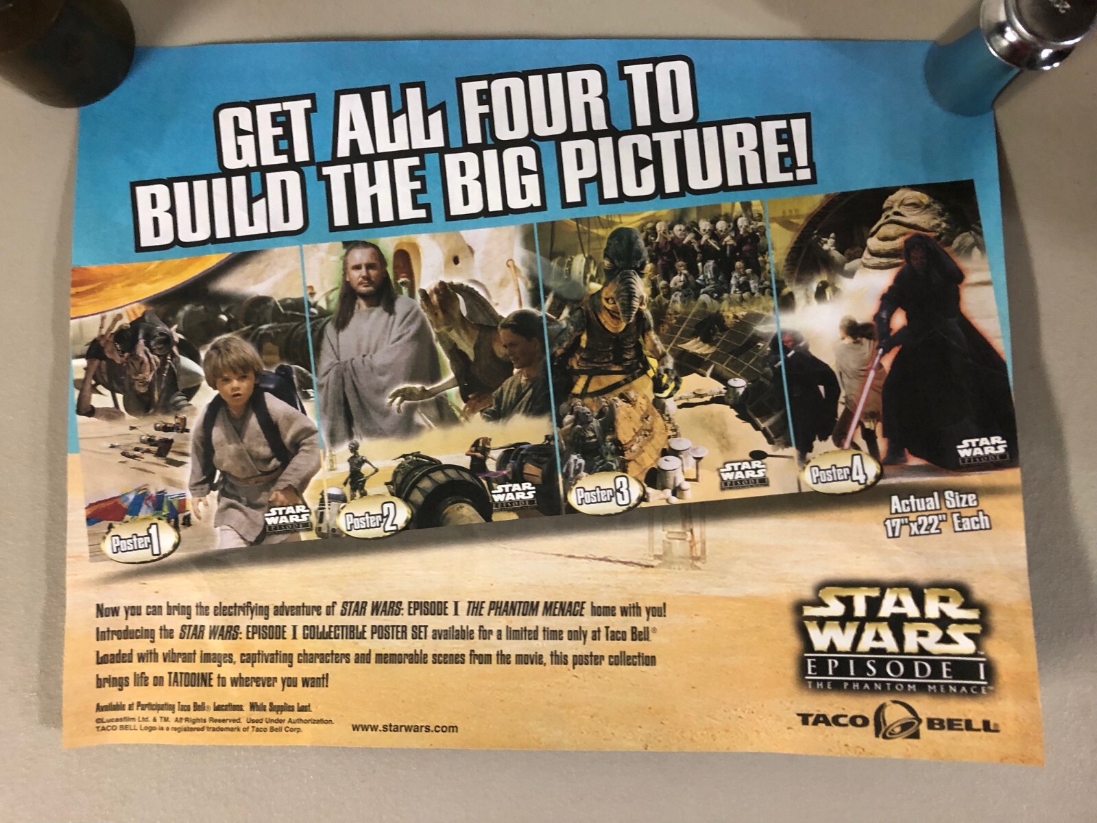 STAR WARS episode1 当時物 ポスター 90s 80s STAR WARS episode1 当時物 ポスター 90s 80s - メルカリ