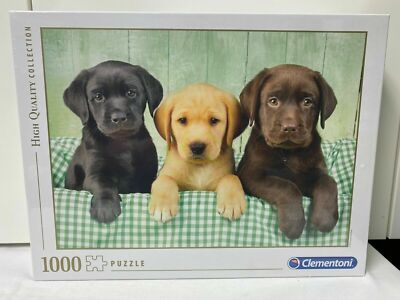Clementoni 1000 pc jigsaw puzzle ''3 Labs'' 27 1/2'' x 19 2/3'' NEW in box Puppies